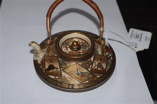 A Japanese Satsuma teapot diameter 11cm